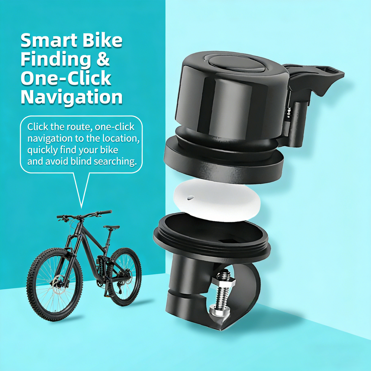 TRIWILL Smart E-Bike Bell with Find My Compatible Tracker