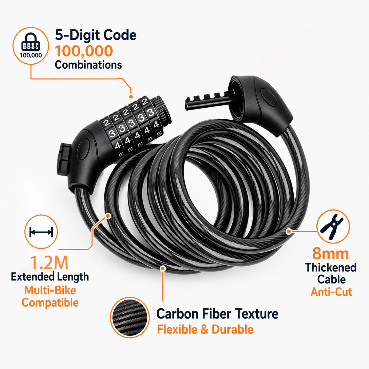 TRIWILL Long Cable Lock