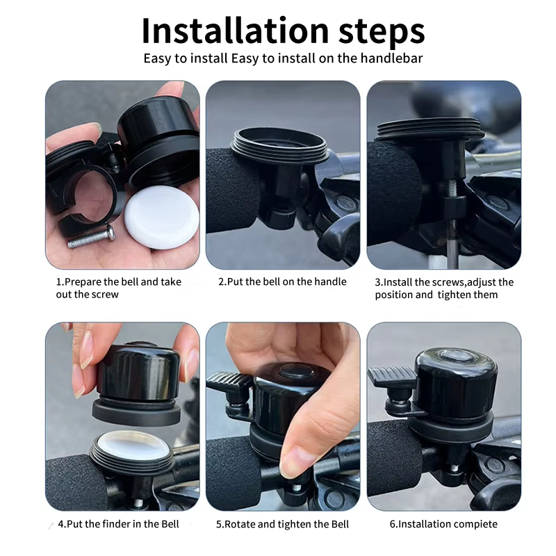TRIWILL Smart E-Bike Bell with Find My Compatible Tracker