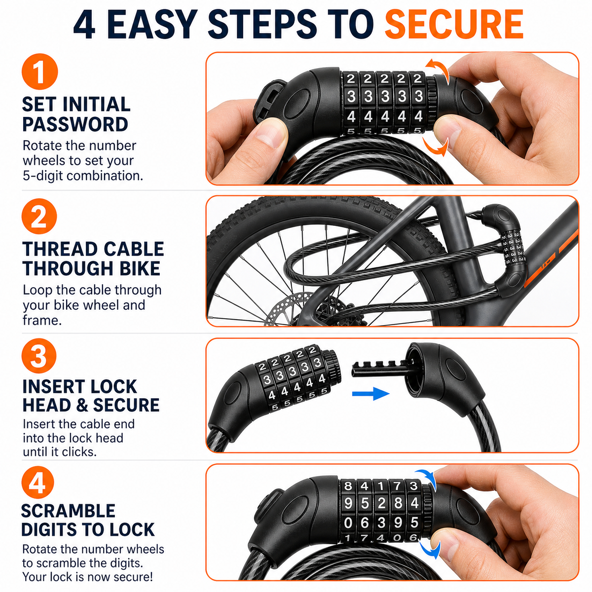 TRIWILL Long Cable Lock